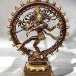 Fine Brass Nataraja Statue | 13" x 11" x 4" | 4 kg | Dual Tone Finish | Lord of Dance | Sacred Hindu Art | Jaipurio